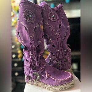 EL VAQUERO Purple Suede Women's Boots💜💜💜💜💜💜